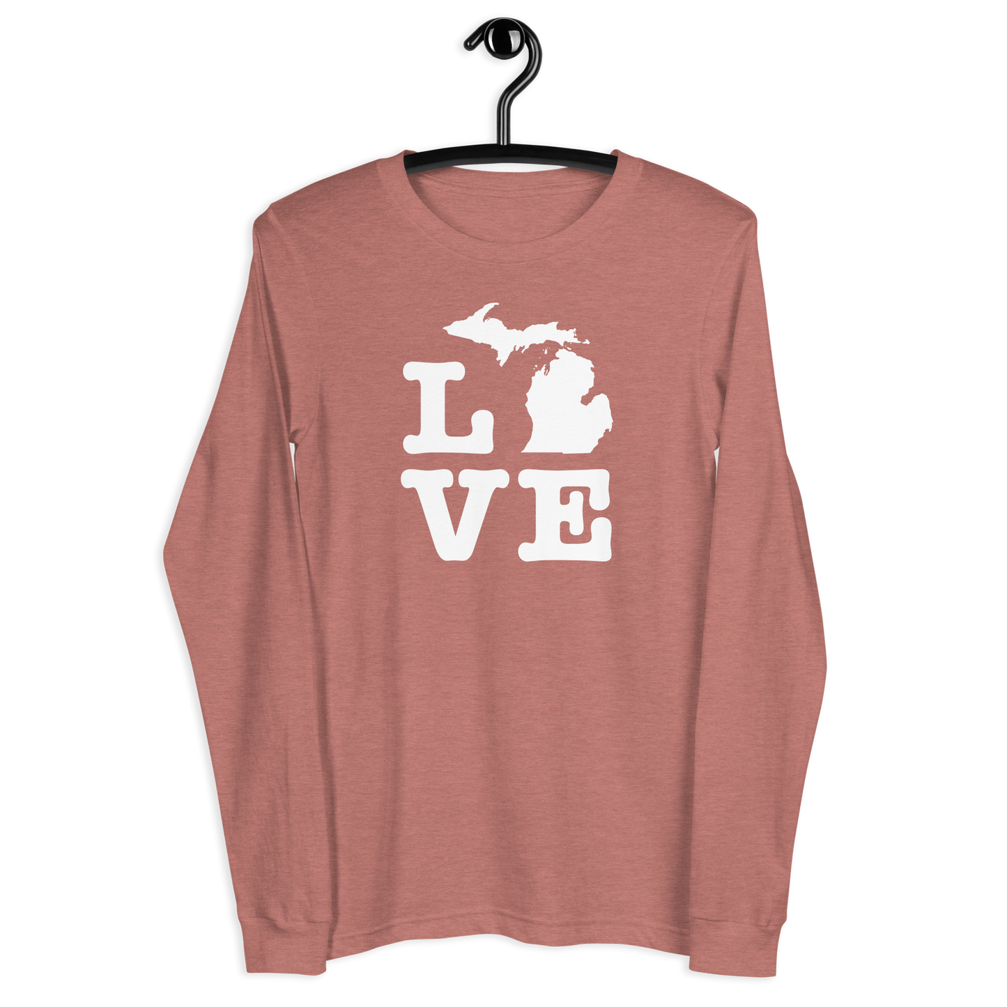 Michigan 'Love' T-Shirt (Typewriter Font) | Unisex Long Sleeve