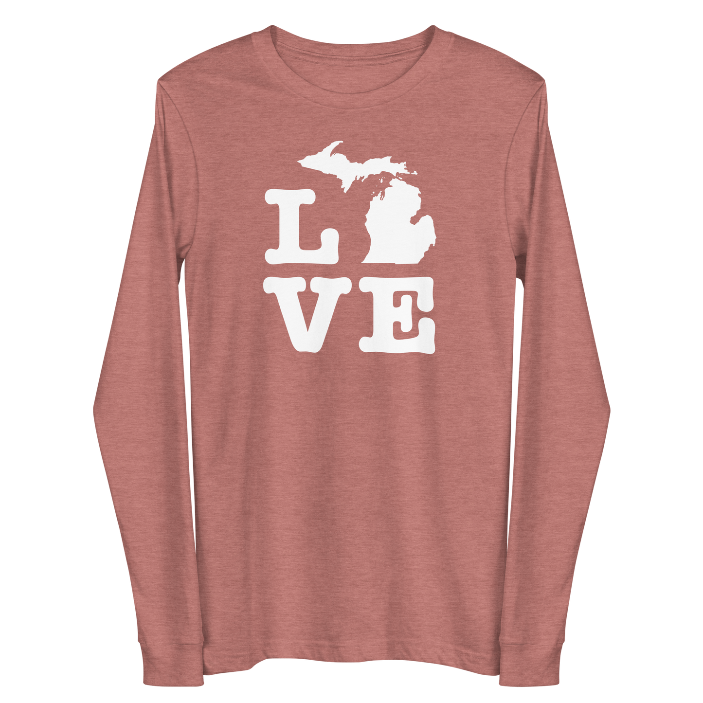 Michigan 'Love' T-Shirt (Typewriter Font) | Unisex Long Sleeve