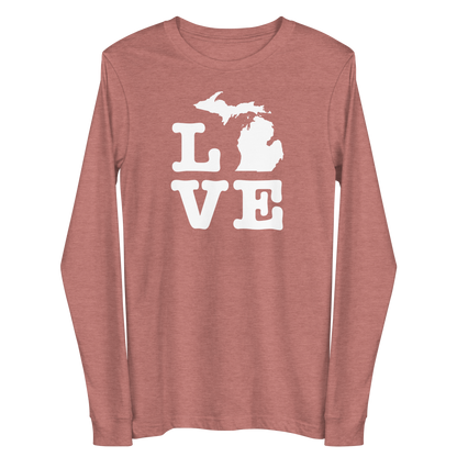 Michigan 'Love' T-Shirt (Typewriter Font) | Unisex Long Sleeve