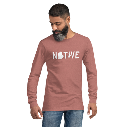 Michigan 'Native' T-Shirt (Licence Plate Font) | Unisex Long Sleeve