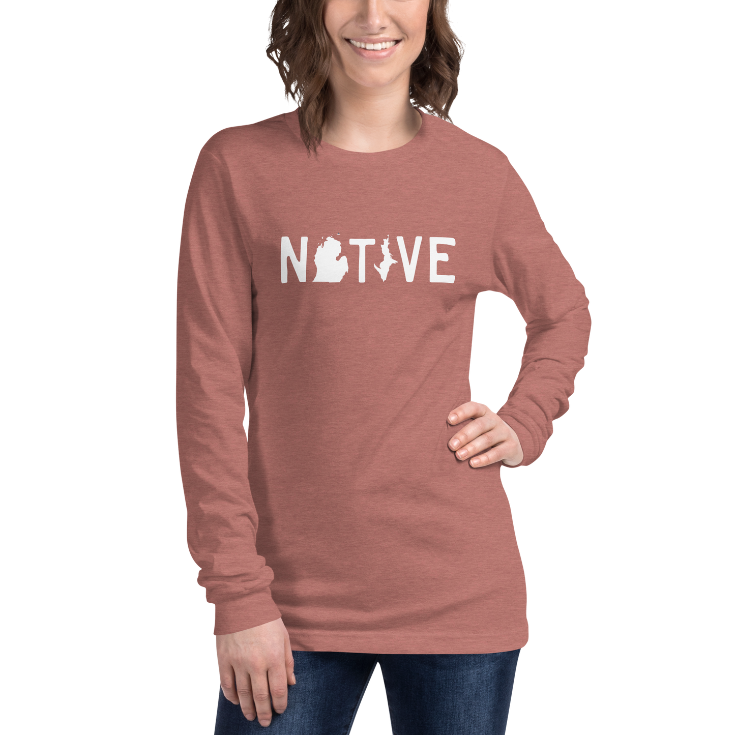 Michigan 'Native' T-Shirt (Licence Plate Font) | Unisex Long Sleeve