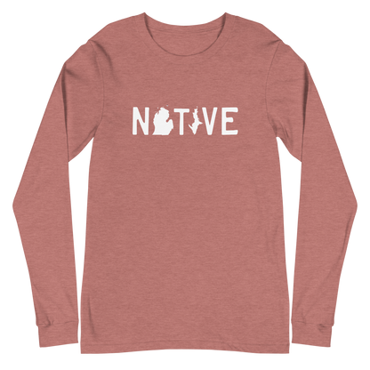 Michigan 'Native' T-Shirt (Licence Plate Font) | Unisex Long Sleeve