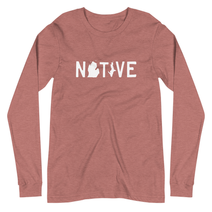 Michigan 'Native' T-Shirt (Licence Plate Font) | Unisex Long Sleeve