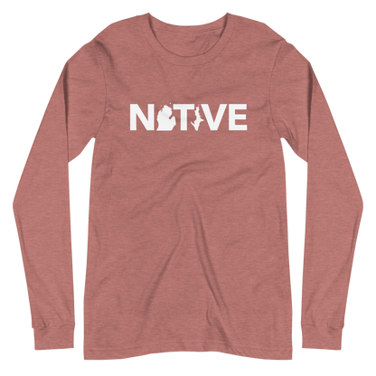 Michigan 'Native' T-Shirt (Geometric Sans Font) | Unisex Long Sleeve