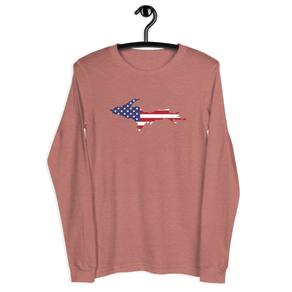 Michigan Upper Peninsula T-Shirt (w/ UP USA Flag Outline) | Unisex Long Sleeve