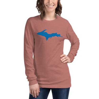 Michigan Upper Peninsula T-Shirt (w/ Azure UP Outline) | Unisex Long Sleeve