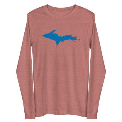 Michigan Upper Peninsula T-Shirt (w/ Azure UP Outline) | Unisex Long Sleeve