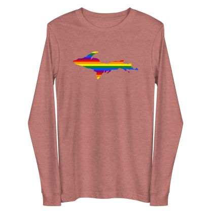 Michigan Upper Peninsula T-Shirt (w/ UP Pride Flag Outline) | Unisex Long Sleeve