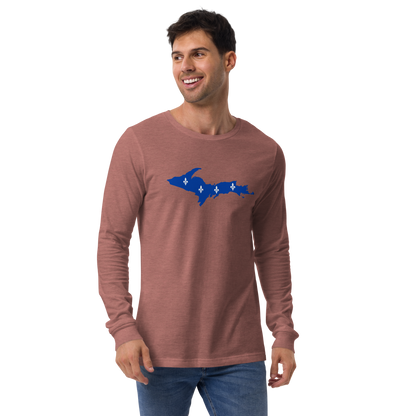 Michigan Upper Peninsula T-Shirt (w/ UP Quebec Flag Outline) | Unisex Long Sleeve