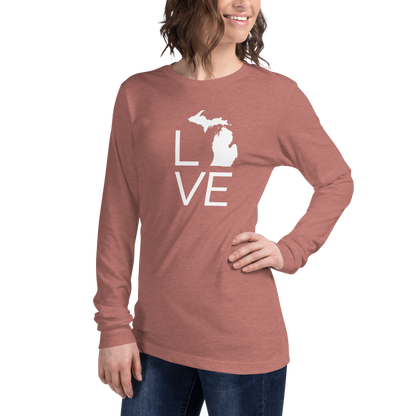 Michigan 'Love' T-Shirt (Thin Sans Font) | Unisex Long Sleeve