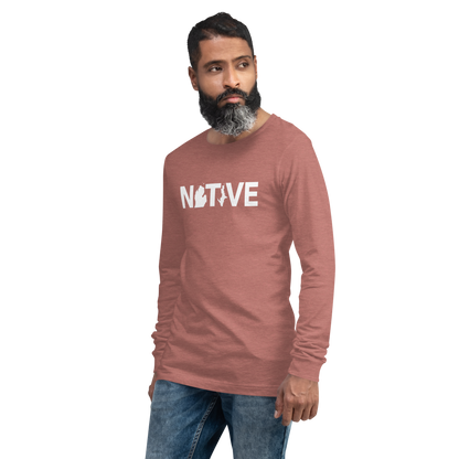 Michigan 'Native' T-Shirt (Geometric Sans Font) | Unisex Long Sleeve