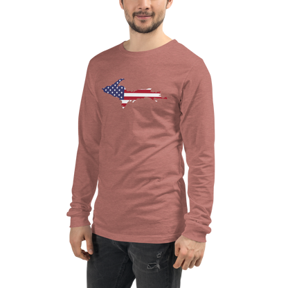 Michigan Upper Peninsula T-Shirt (w/ UP USA Flag Outline) | Unisex Long Sleeve