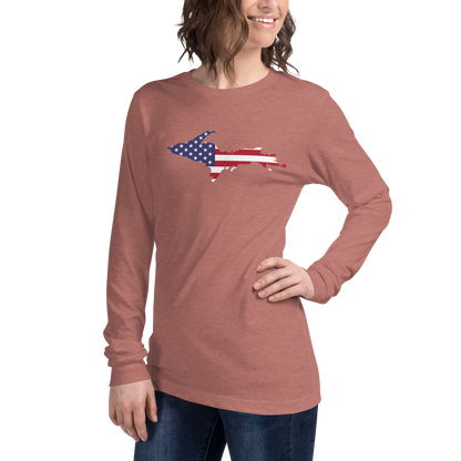 Michigan Upper Peninsula T-Shirt (w/ UP USA Flag Outline) | Unisex Long Sleeve