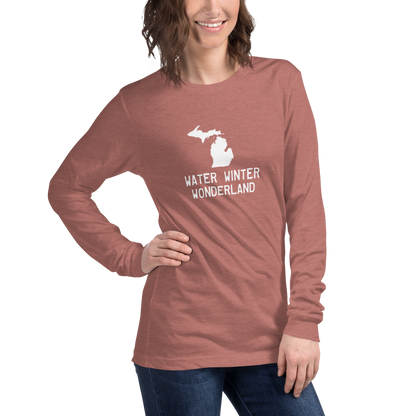 Michigan 'Water Winter Wonderland' Long Sleeve T-Shirt | Unisex