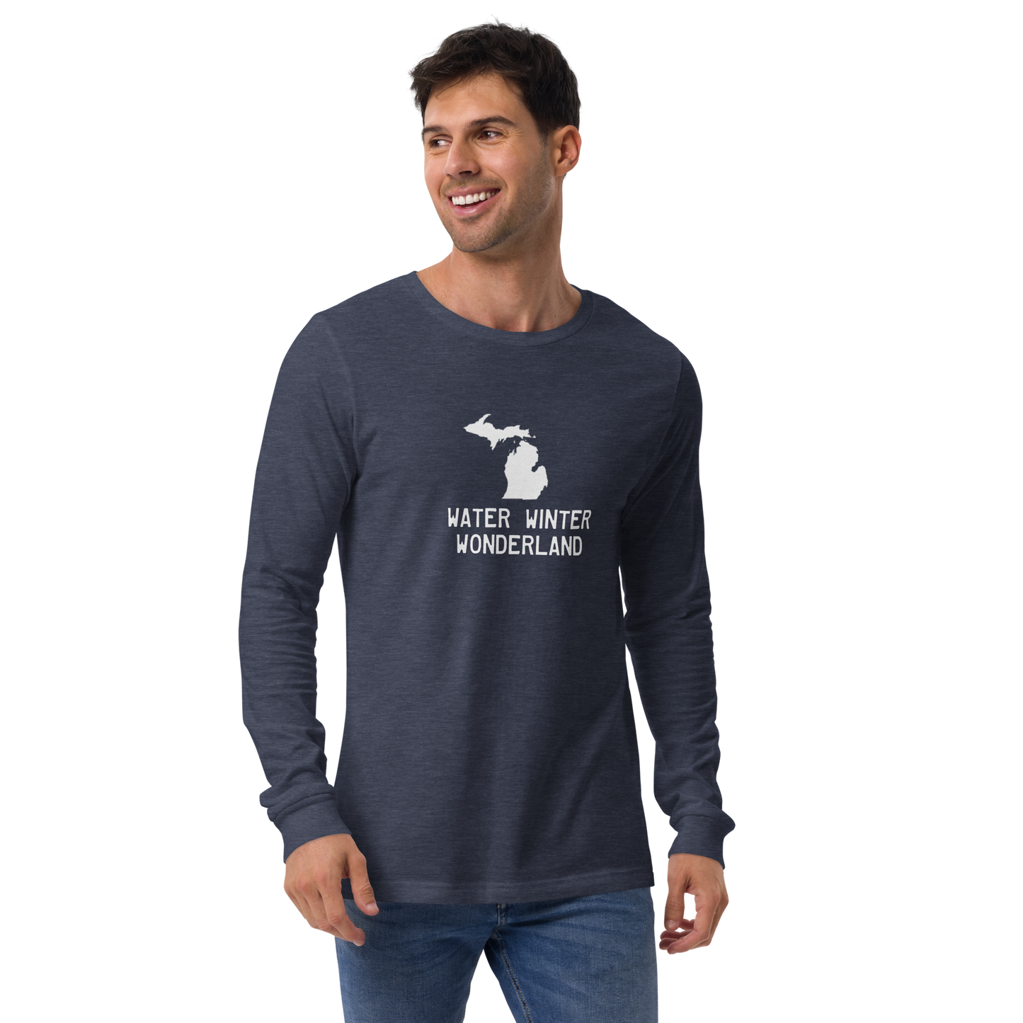 Michigan 'Water Winter Wonderland' Long Sleeve T-Shirt | Unisex