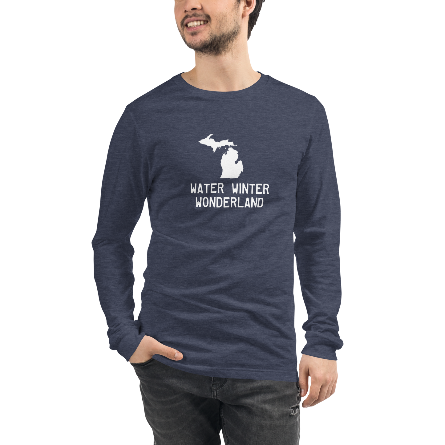 Michigan 'Water Winter Wonderland' Long Sleeve T-Shirt | Unisex