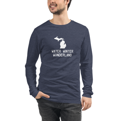 Michigan 'Water Winter Wonderland' Long Sleeve T-Shirt | Unisex