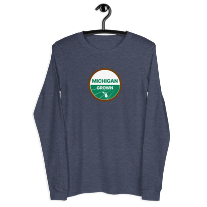 'Michigan Grown' Long Sleeve T-Shirt (Organic Certification Parody)