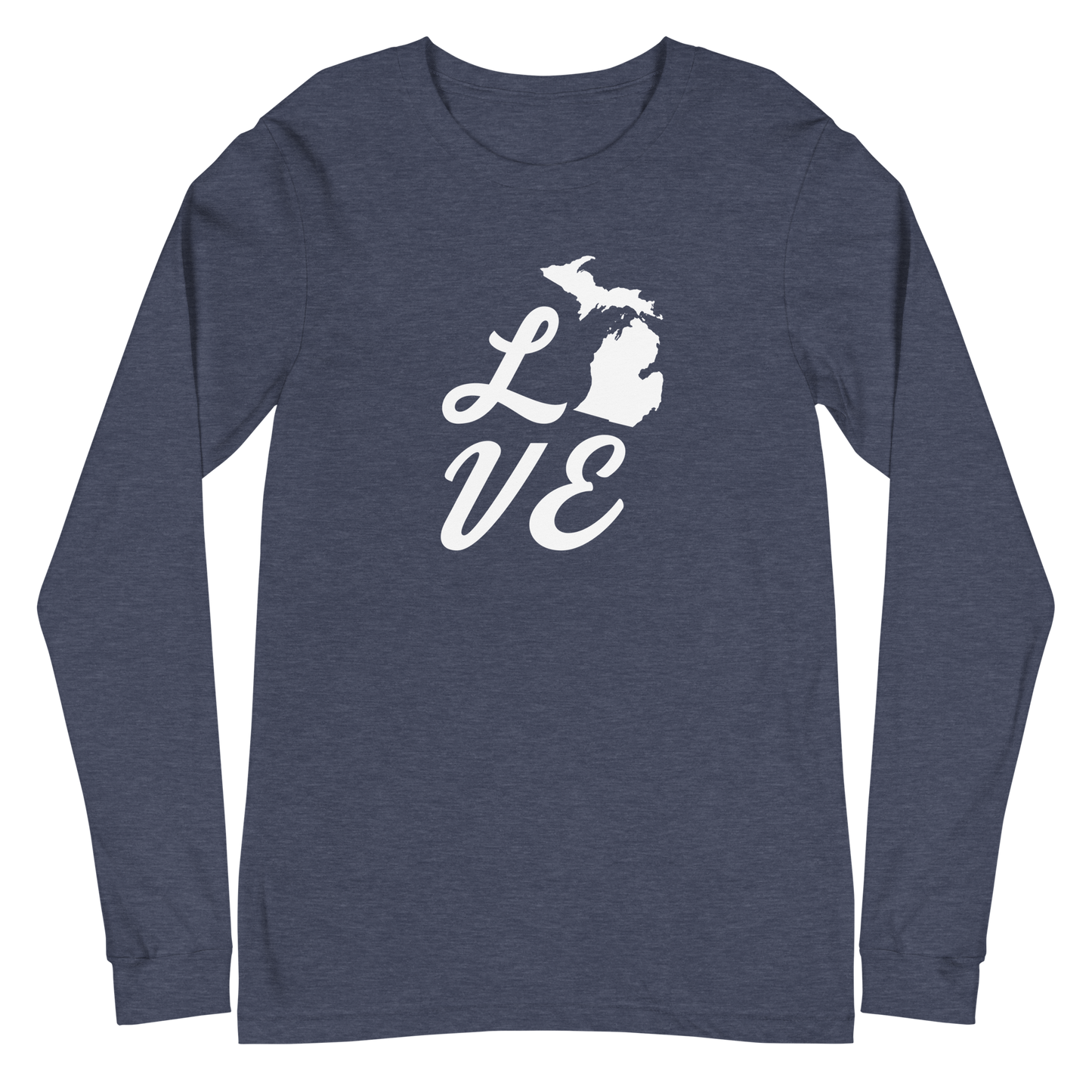 Michigan 'Love' T-Shirt (Retro Script Font) | Unisex Long Sleeve