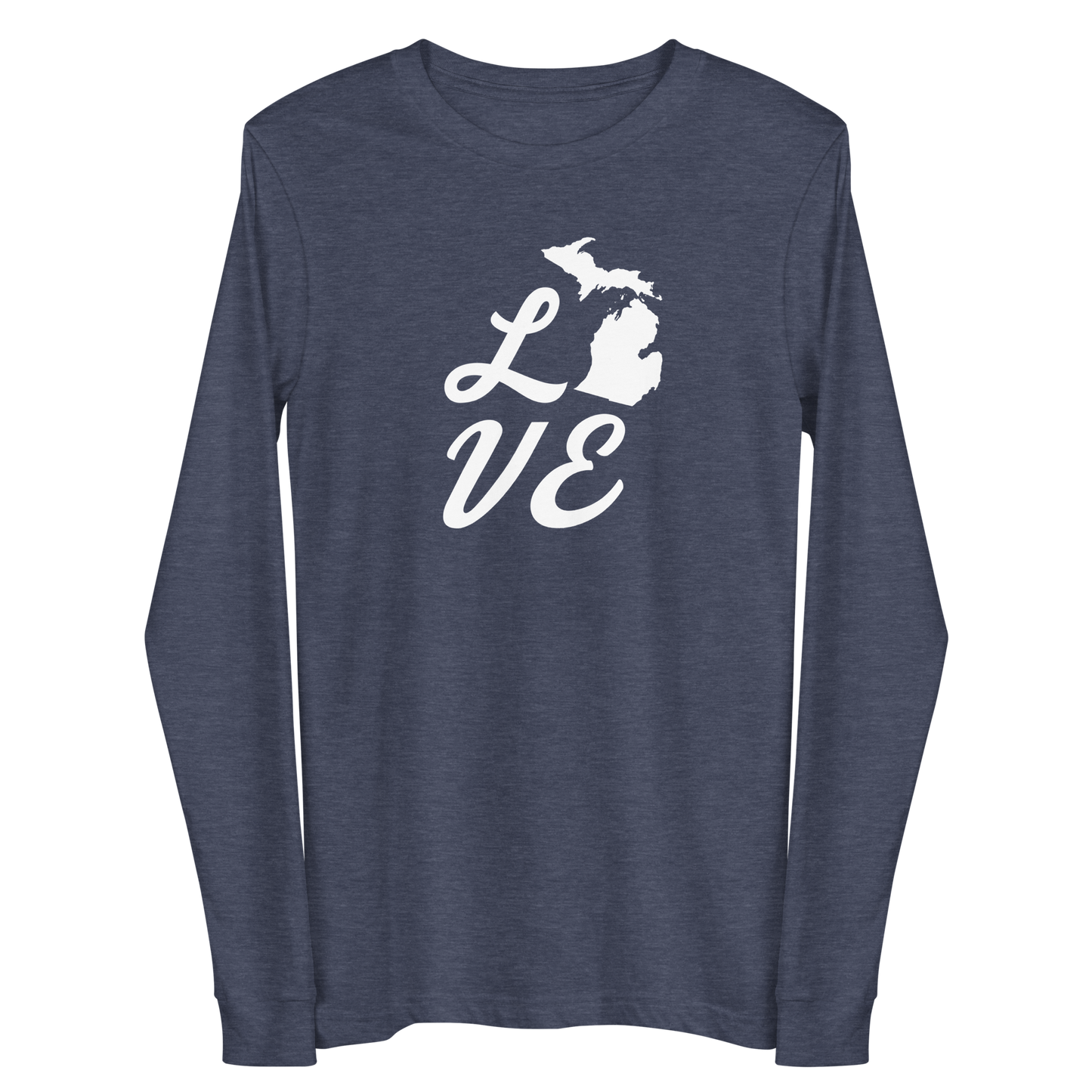 Michigan 'Love' T-Shirt (Retro Script Font) | Unisex Long Sleeve