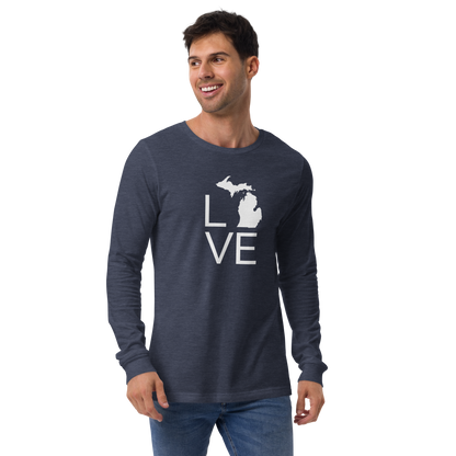 Michigan 'Love' T-Shirt (Thin Sans Font) | Unisex Long Sleeve