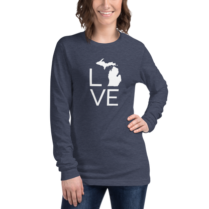 Michigan 'Love' T-Shirt (Thin Sans Font) | Unisex Long Sleeve