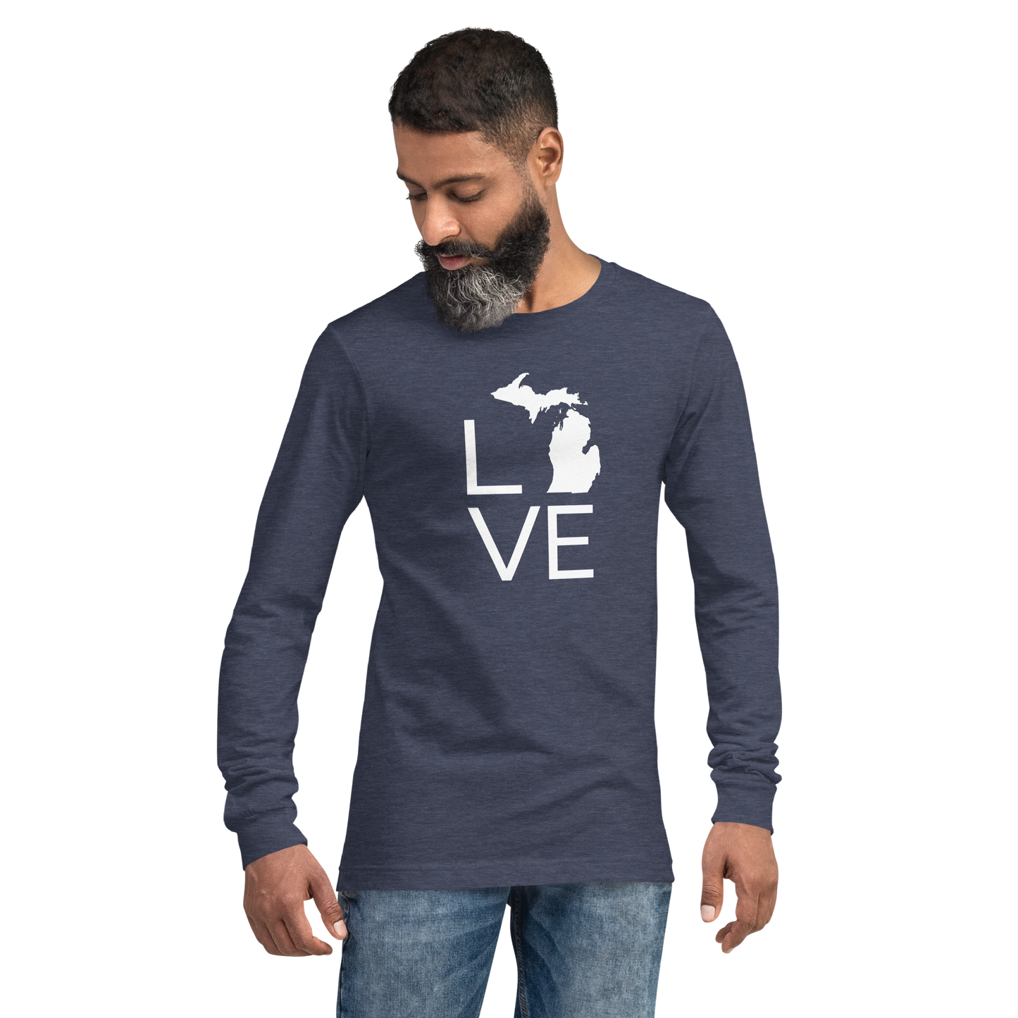 Michigan 'Love' T-Shirt (Thin Sans Font) | Unisex Long Sleeve