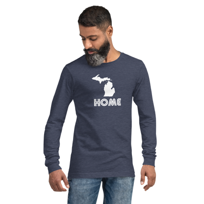 Michigan 'Home' T-Shirt (1970s Audiophile Font) | Unisex Long Sleeve