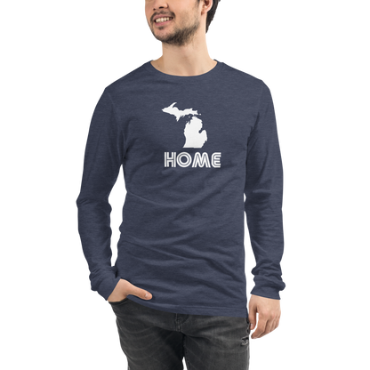 Michigan 'Home' T-Shirt (1970s Audiophile Font) | Unisex Long Sleeve