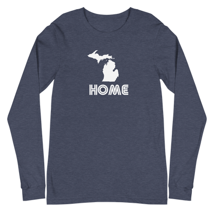 Michigan 'Home' T-Shirt (1970s Audiophile Font) | Unisex Long Sleeve