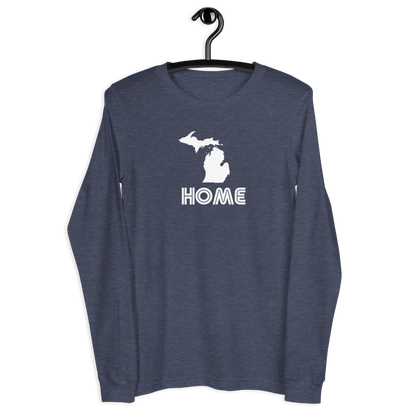 Michigan 'Home' T-Shirt (1970s Audiophile Font) | Unisex Long Sleeve