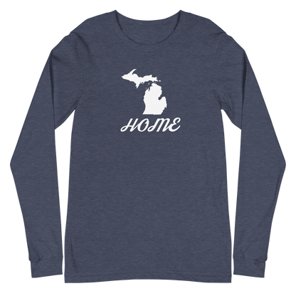 Michigan 'Home' T-Shirt (Retro Script Font) | Unisex Long Sleeve