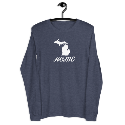 Michigan 'Home' T-Shirt (Retro Script Font) | Unisex Long Sleeve