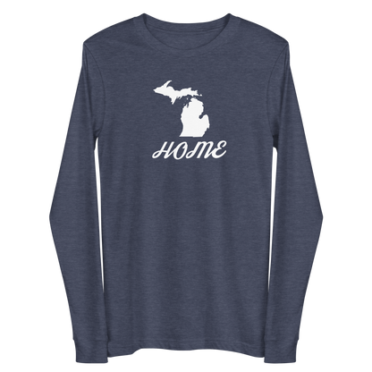 Michigan 'Home' T-Shirt (Retro Script Font) | Unisex Long Sleeve