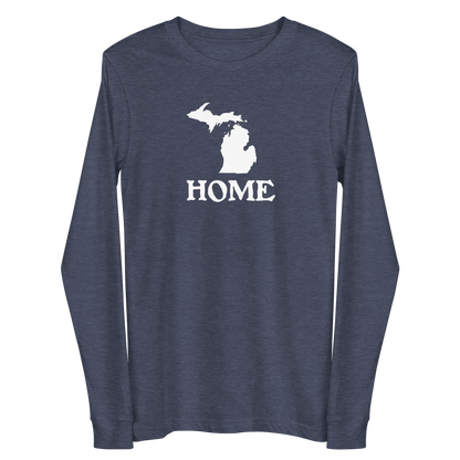 Michigan 'Home' T-Shirt (Woodcut Font) | Unisex Long Sleeve