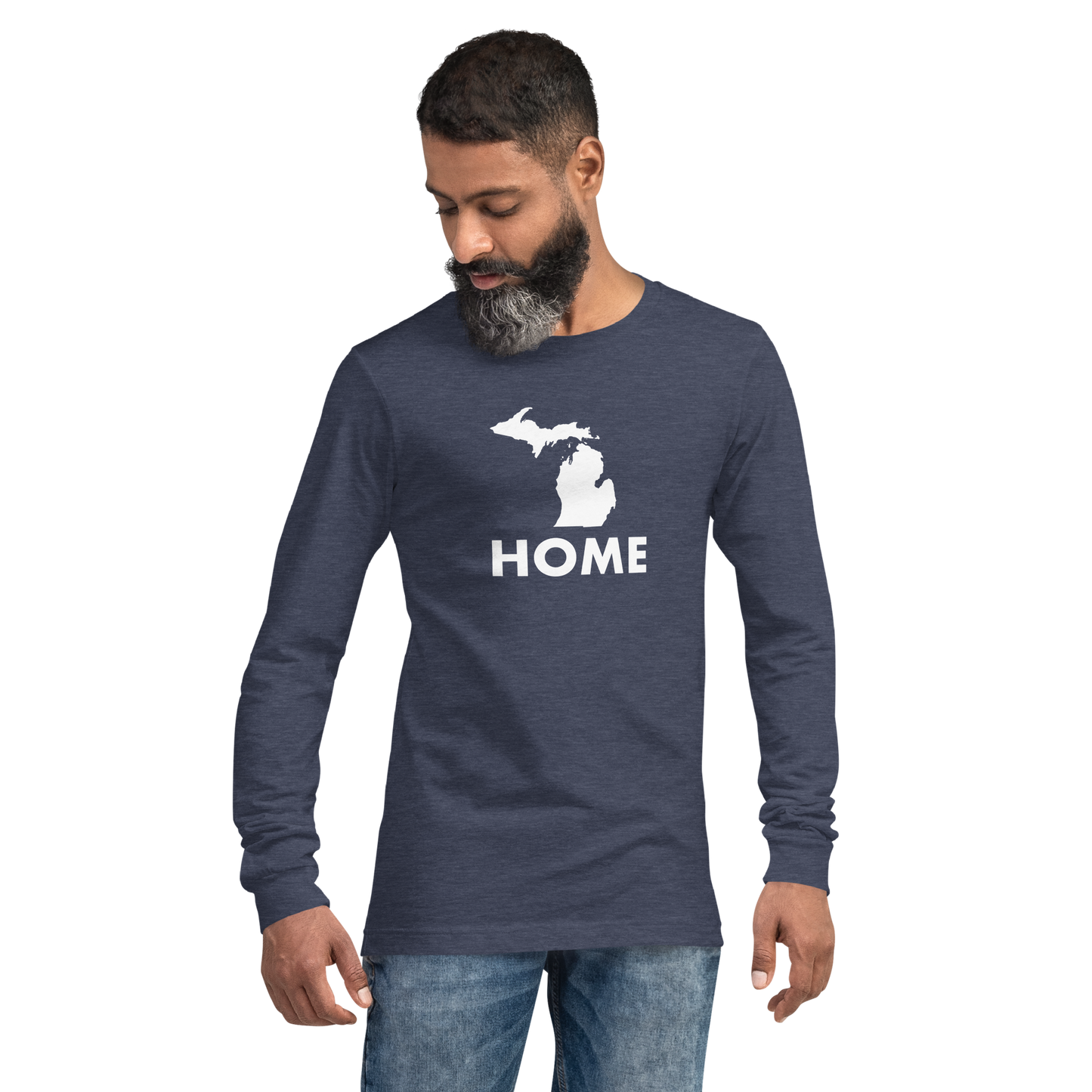 Michigan 'Home' T-Shirt (Geometric Sans Font) | Unisex Long Sleeve