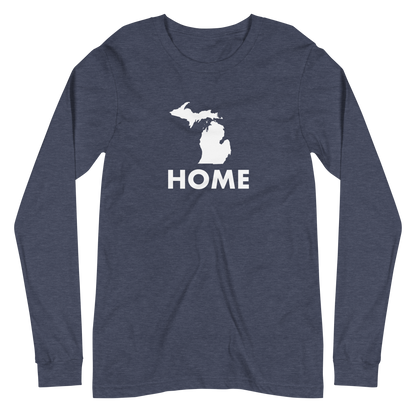 Michigan 'Home' T-Shirt (Geometric Sans Font) | Unisex Long Sleeve