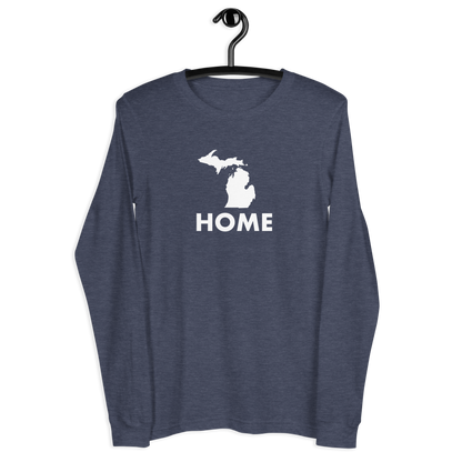 Michigan 'Home' T-Shirt (Geometric Sans Font) | Unisex Long Sleeve