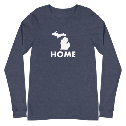 Michigan 'Home' T-Shirt (Geometric Sans Font) | Unisex Long Sleeve