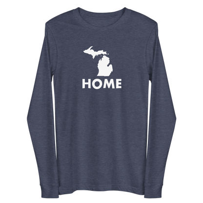 Michigan 'Home' T-Shirt (Geometric Sans Font) | Unisex Long Sleeve