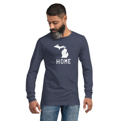 Michigan 'Home' T-Shirt (Licence Plate Font) | Unisex Long Sleeve