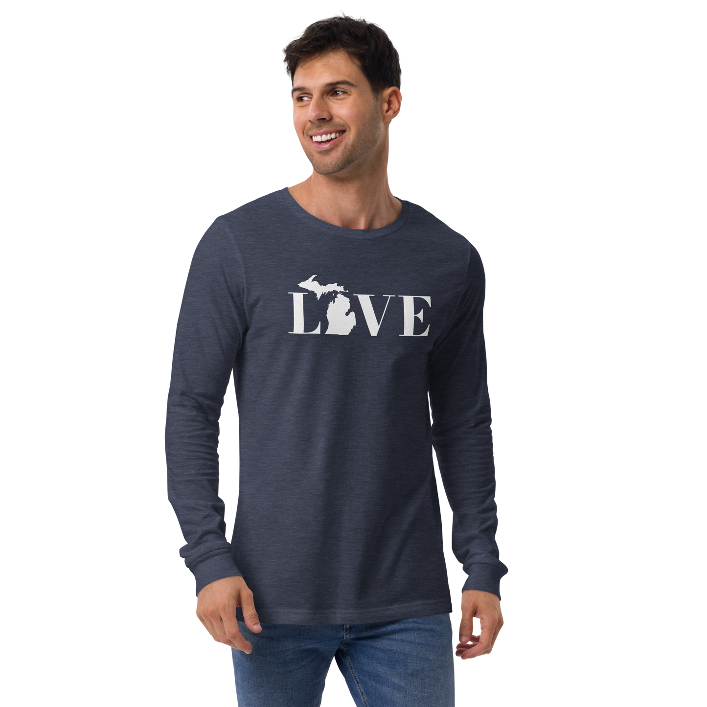 Michigan 'Love' T-Shirt (Didone Font) | Unisex Long Sleeve