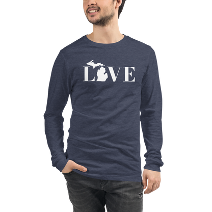 Michigan 'Love' T-Shirt (Didone Font) | Unisex Long Sleeve