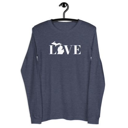 Michigan 'Love' T-Shirt (Didone Font) | Unisex Long Sleeve