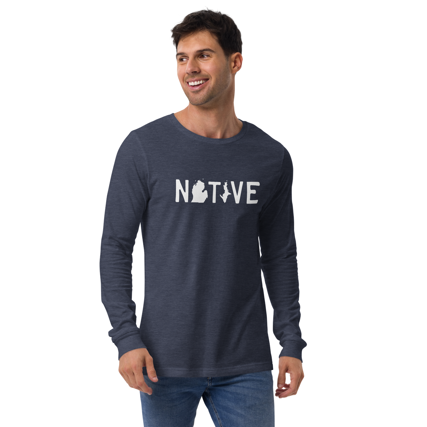 Michigan 'Native' T-Shirt (Licence Plate Font) | Unisex Long Sleeve