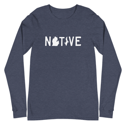 Michigan 'Native' T-Shirt (Licence Plate Font) | Unisex Long Sleeve