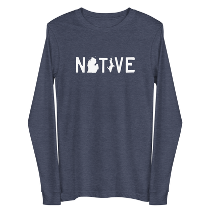 Michigan 'Native' T-Shirt (Licence Plate Font) | Unisex Long Sleeve