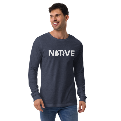 Michigan 'Native' T-Shirt (Geometric Sans Font) | Unisex Long Sleeve