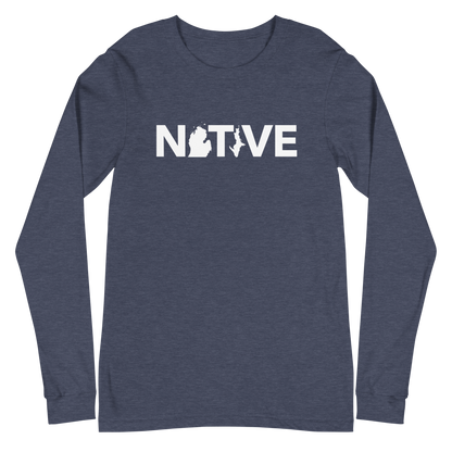 Michigan 'Native' T-Shirt (Geometric Sans Font) | Unisex Long Sleeve