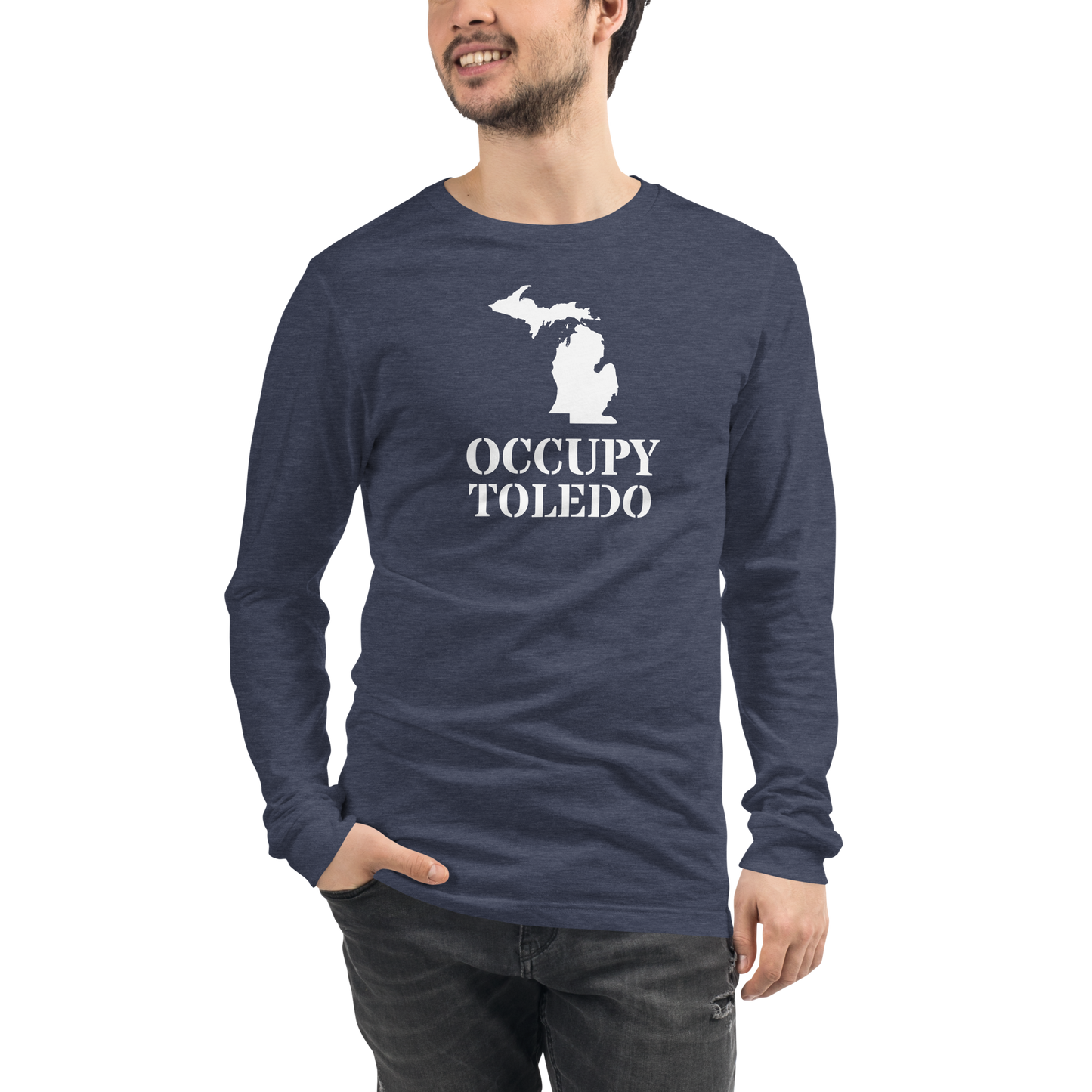 'Occupy Toledo' T-Shirt (w/ Corrected Michigan Outline) | Unisex Long Sleeve